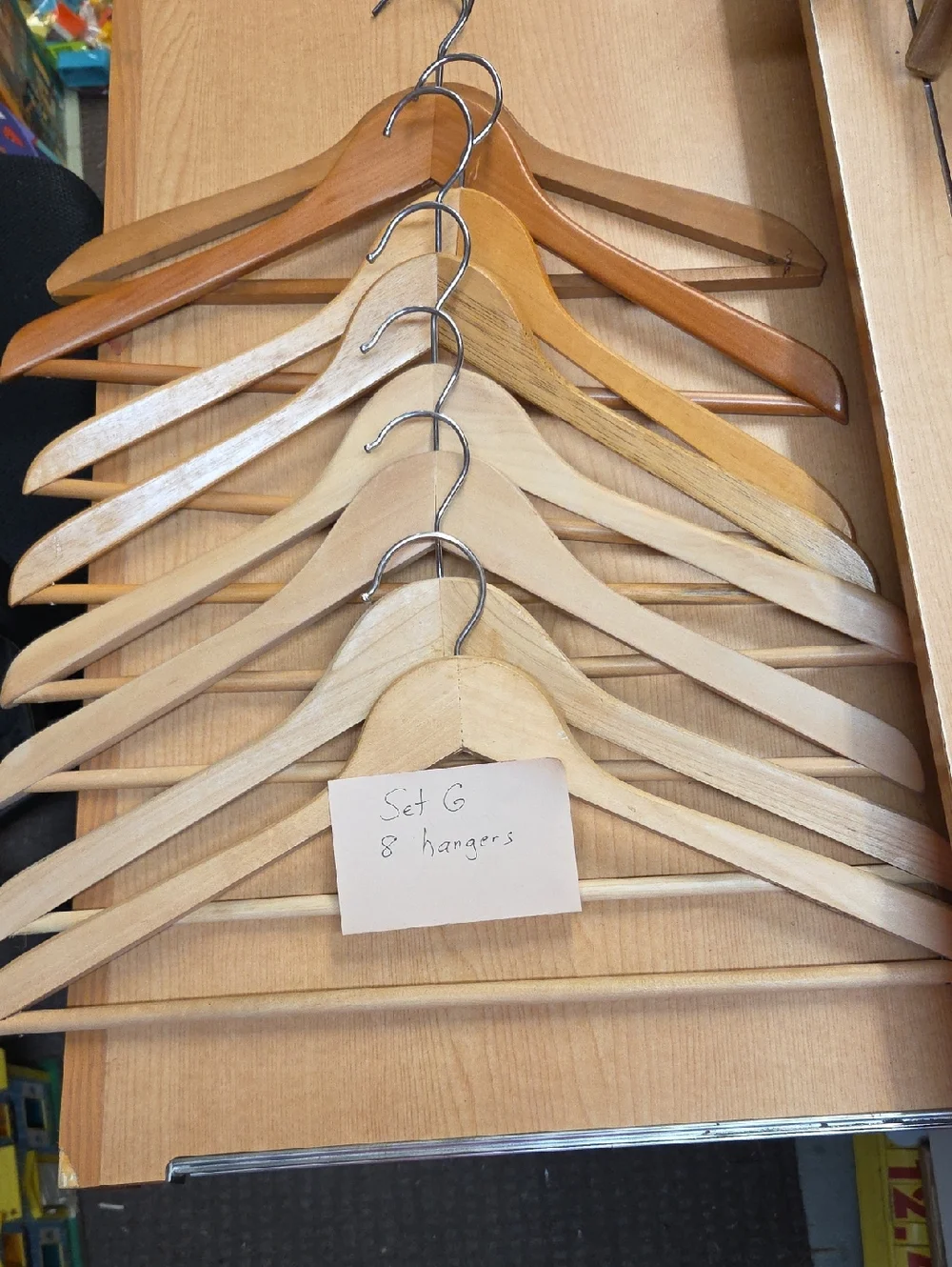 Wooden‎ Suit Coat Hangers  17.5” Pants Bar Heavy Duty Natural Wood